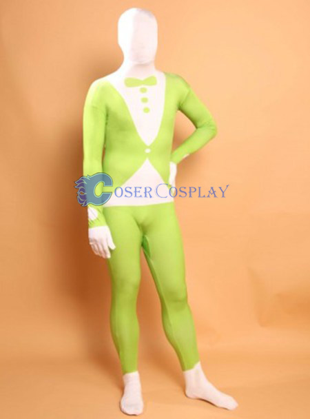 Lawngreen Tuxedo Morphsuit Zentai